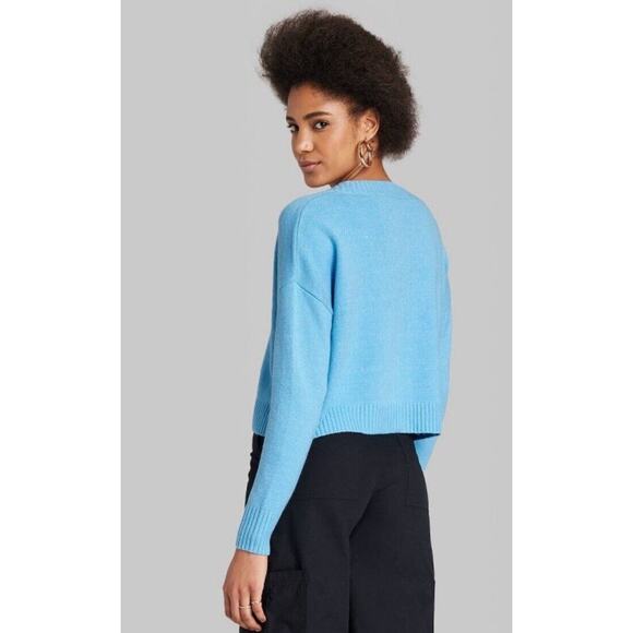 Wild Fable Slouchy Button-Front Cardigan- Sky Blue Women's XS NWT - Picture 3 of 9